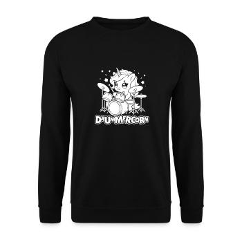 Batterie Batteur Batteur Licorne - Sweat-shirt Unisexe - noir - Devant - Alina (178cm) & Michal (187cm)