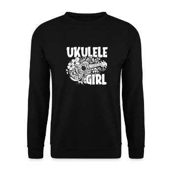 Ukulélé Ukulélé Fille - Sweat-shirt Unisexe - noir - Devant - Alina (178cm) & Michal (187cm)