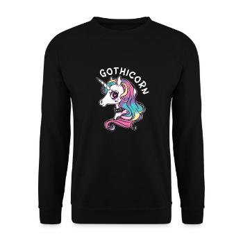 Gothic Unicorn Gothicorn - Unisex Sweatshirt - black - Front - Alina (178cm) & Michal (187cm)