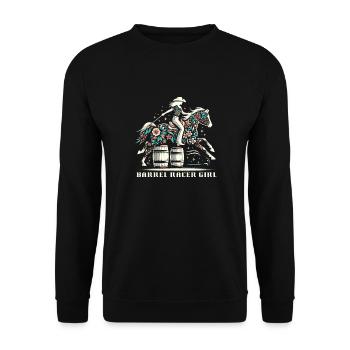 Barrel Racing Western Riding Barrel Racing - Unisex Sweatshirt - black - Front - Alina (178cm) & Michal (187cm)