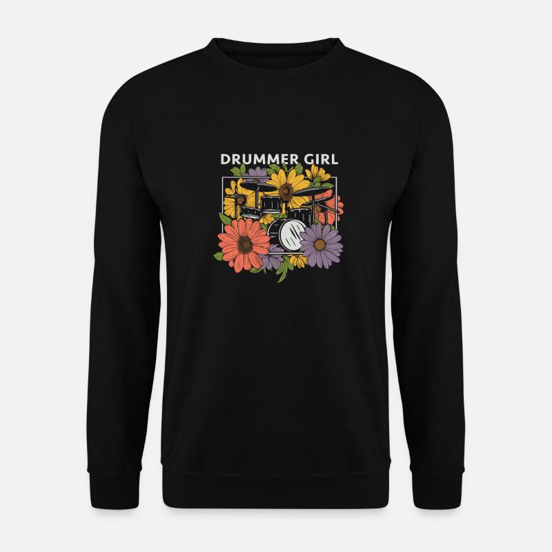Schlagzeug Drummer Schlagzeuger Drummer Girl - Unisex Pullover - Schwarz
