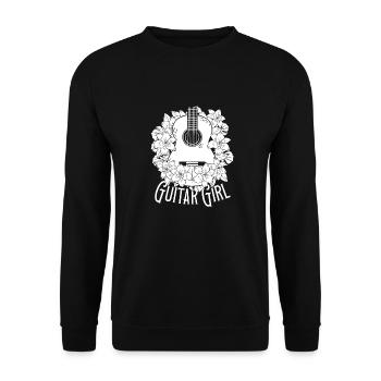 Acoustic Guitar Guitar Girl - Unisex Sweatshirt - black - Front - Alina (178cm) & Michal (187cm)