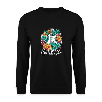 Electric Guitar Electric Guitar Guitar Girl - Unisex Sweatshirt - black - Front - Alina (178cm) & Michal (187cm)
