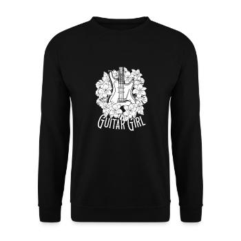 Electric Guitar Electric Guitar Guitar Girl - Unisex Sweatshirt - black - Front - Alina (178cm) & Michal (187cm)