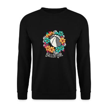 Basketball Girl Baller Girl - Unisex Sweatshirt - black - Front - Alina (178cm) & Michal (187cm)
