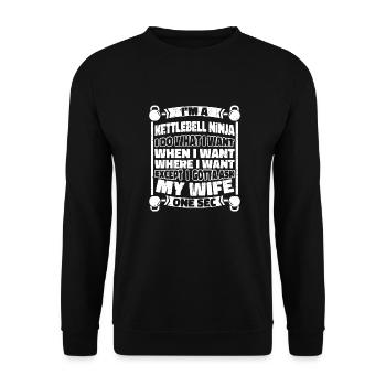 Kettlebell Funny - Unisex Sweatshirt - black - Front - Alina (178cm) & Michal (187cm)
