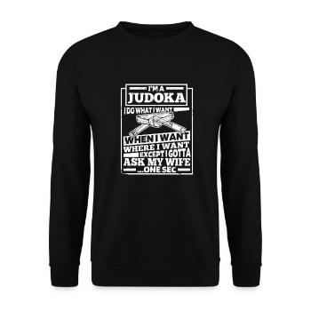 Judoka Funny - Unisex Sweatshirt - black - Front - Alina (178cm) & Michal (187cm)