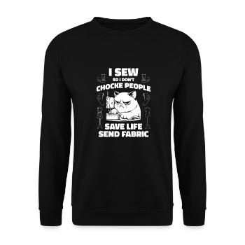 Sewing Sewing Machine I Sew So I Don't Choke People - Unisex Sweatshirt - black - Front - Alina (178cm) & Michal (187cm)