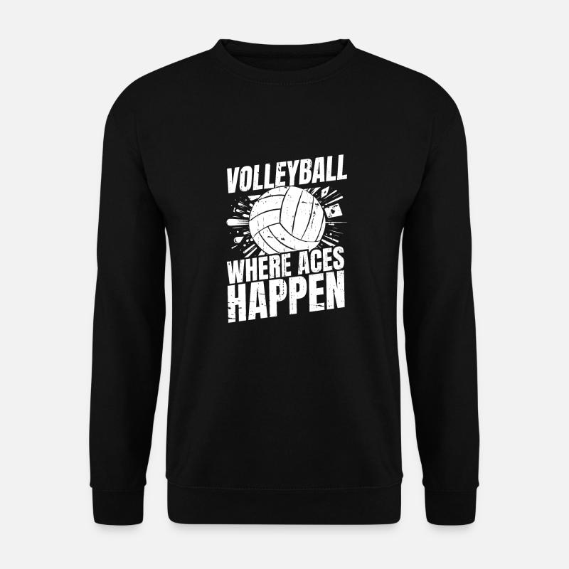 Volleyball Volleyballer Ass Karte - Unisex Pullover - Schwarz