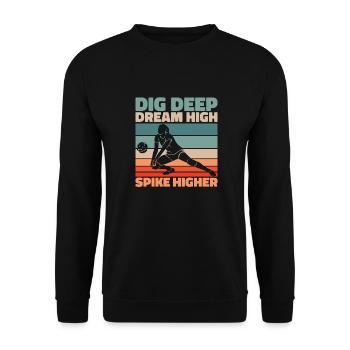 Volleyball Volleyball Clouds - Unisex Sweatshirt - black - Front - Alina (178cm) & Michal (187cm)