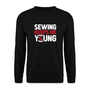 Sewing Sewing Machine - Unisex Sweatshirt - black - Front - Alina (178cm) & Michal (187cm)