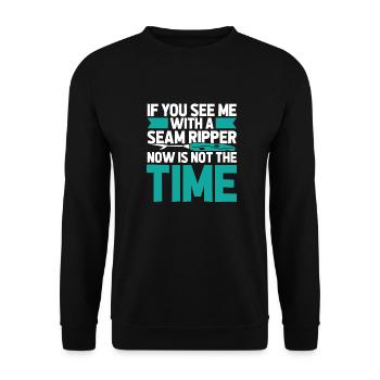 Sewing Sewing Machine - Unisex Sweatshirt - black - Front - Alina (178cm) & Michal (187cm)