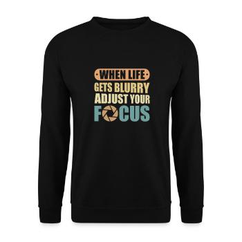 Photographer Photography Camera - Unisex Sweatshirt - black - Front - Alina (178cm) & Michal (187cm)