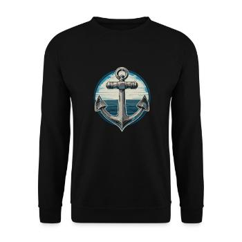 Segeln Segler Segelboot Anker - Unisex Pullover - Schwarz - Vorne - Alina (178cm) & Michal (187cm)
