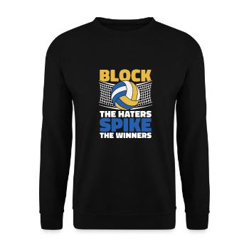 Volleyball Volleyballer - Unisex Pullover - Schwarz - Vorne - Alina (178cm) & Michal (187cm)