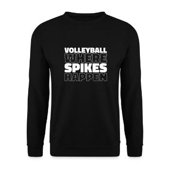 Volleyball Volleyballer - Unisex Pullover - Schwarz - Vorne - Alina (178cm) & Michal (187cm)