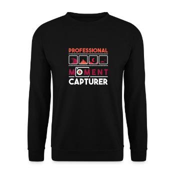 Photographe Appareil photo de photographie - Sweat-shirt Unisexe - noir - Devant - Alina (178cm) & Michal (187cm)