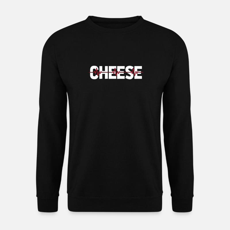 Cheese Cheesemaker Ekg Heartbeat - Unisex Sweatshirt - black