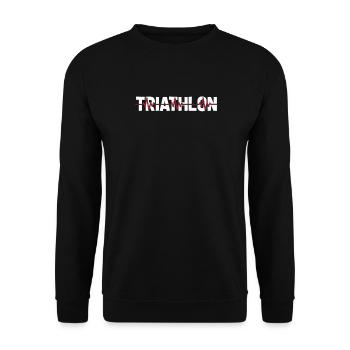Triathlon Triathlet Ekg Heartbeat - Unisex Pullover - Schwarz - Vorne - Alina (178cm) & Michal (187cm)