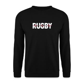 Rugby ECG Heartbeat - Unisex Sweatshirt - black - Front - Alina (178cm) & Michal (187cm)