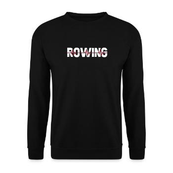 Rowing Rower ECG Heartbeat - Unisex Sweatshirt - black - Front - Alina (178cm) & Michal (187cm)