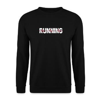 Runner Jogger Runner Running ECG Heartbeat - Sweat-shirt Unisexe - noir - Devant - Alina (178cm) & Michal (187cm)
