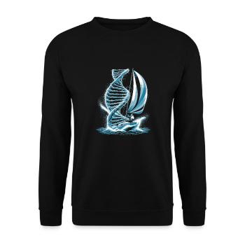Voilier Voilier C’est dans mon ADN - Sweat-shirt Unisexe - noir - Devant - Alina (178cm) & Michal (187cm)