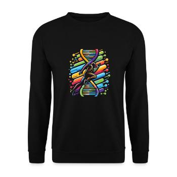 Runner Jogger Runner Courir C’est dans mon ADN - Sweat-shirt Unisexe - noir - Devant - Alina (178cm) & Michal (187cm)