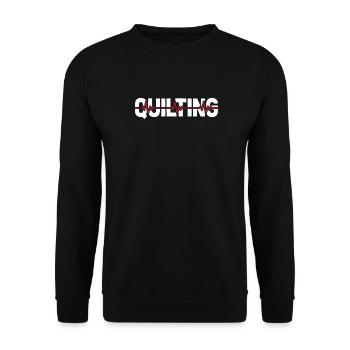 Quilting ECG Heartbeat - Unisex Sweatshirt - black - Front - Alina (178cm) & Michal (187cm)