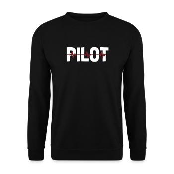Flugzeug Pilot Ekg Heartbeat - Unisex Pullover - Schwarz - Vorne - Alina (178cm) & Michal (187cm)