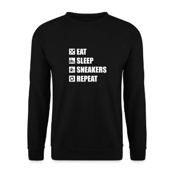Sneakers Eat Sleep Repeat - Sweat-shirt Unisexe - noir - Devant - Alina (178cm) & Michal (187cm)