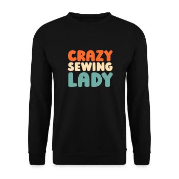 Machine à coudre folle dame à coudre - Sweat-shirt Unisexe - noir - Devant - Alina (178cm) & Michal (187cm)