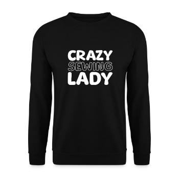 Machine à coudre folle dame à coudre - Sweat-shirt Unisexe - noir - Devant - Alina (178cm) & Michal (187cm)