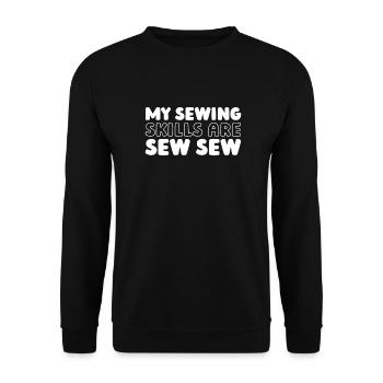 Sewing Sewing Machine - Unisex Sweatshirt - black - Front - Alina (178cm) & Michal (187cm)