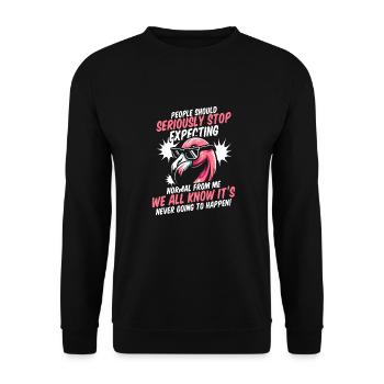 Flamingo - Unisex Sweatshirt - black - Front - Alina (178cm) & Michal (187cm)