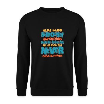 Schwarzer Humor - Unisex Pullover - Schwarz - Vorne - Alina (178cm) & Michal (187cm)