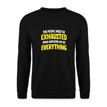 Schwarzer Humor - Unisex Pullover - Schwarz - Vorne - Alina (178cm) & Michal (187cm)