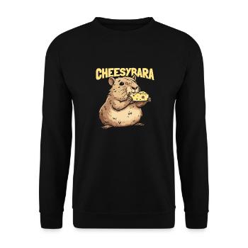 Fromager Capybara Cheesybara - Sweat-shirt Unisexe - noir - Devant - Alina (178cm) & Michal (187cm)