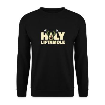 Powerlifting Powerlifter Avocado Holy Liftamole - Unisex Pullover - Schwarz - Vorne - Alina (178cm) & Michal (187cm)