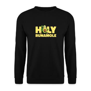 Ultramarathon Avocado Holy Runamole - Unisex Pullover - Schwarz - Vorne - Alina (178cm) & Michal (187cm)