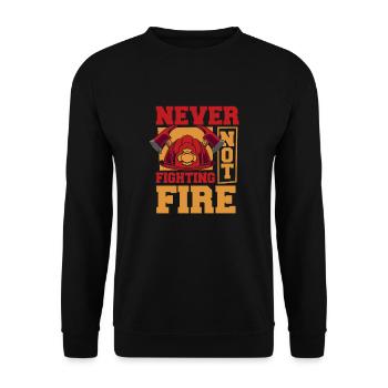 Fireman - Unisex Sweatshirt - black - Front - Alina (178cm) & Michal (187cm)