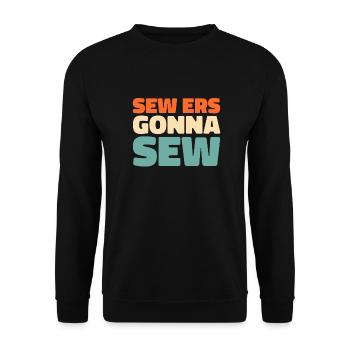 Sewing Sewing Machine - Unisex Sweatshirt - black - Front - Alina (178cm) & Michal (187cm)