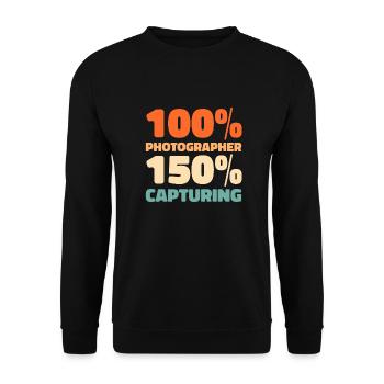 Photographe Appareil photo de photographie - Sweat-shirt Unisexe - noir - Devant - Alina (178cm) & Michal (187cm)