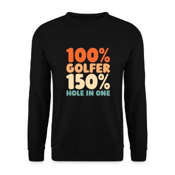 Golf Golfer Golfen - Unisex Pullover - Schwarz - Vorne - Alina (178cm) & Michal (187cm)