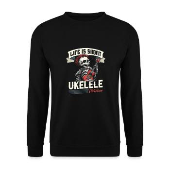 Ukulélé - Sweat-shirt Unisexe - noir - Devant - Alina (178cm) & Michal (187cm)