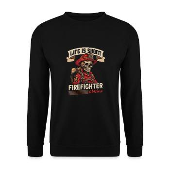Fireman - Unisex Sweatshirt - black - Front - Alina (178cm) & Michal (187cm)