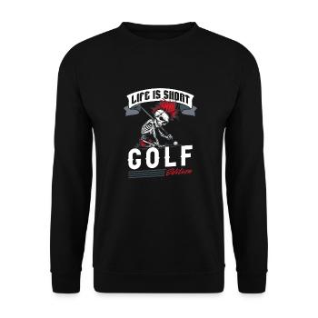 Golf Golfer Golfen - Unisex Pullover - Schwarz - Vorne - Alina (178cm) & Michal (187cm)