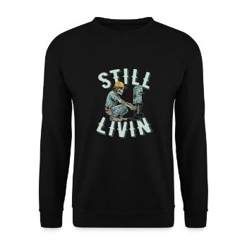Electrician, Electronics Technician - Unisex Sweatshirt - black - Front - Alina (178cm) & Michal (187cm)