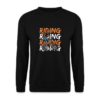 Bmx Bmx Biker - Unisex Pullover - Schwarz - Vorne - Alina (178cm) & Michal (187cm)