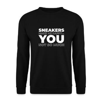 Sneakers Les sneakers me rendent heureux - Sweat-shirt Unisexe - noir - Devant - Alina (178cm) & Michal (187cm)